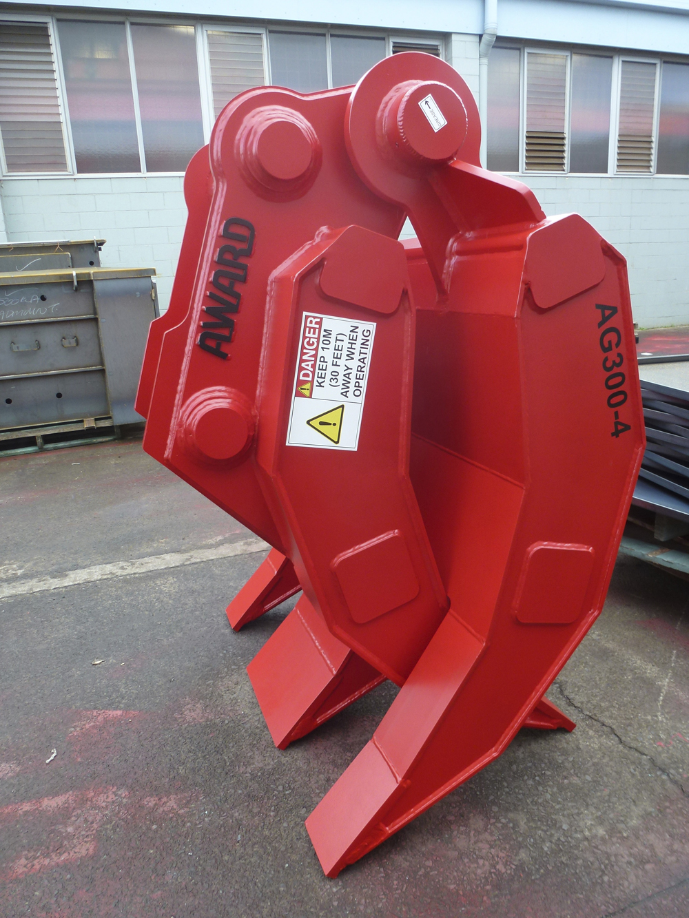 30 tonne demolition grapple manufactured for A-WARD Attachments (seen in the Christchurch rebuild).